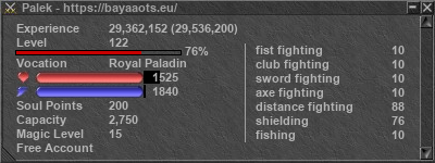 Signature for player Palek