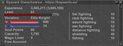 Signature for player Ryszard Starachowice